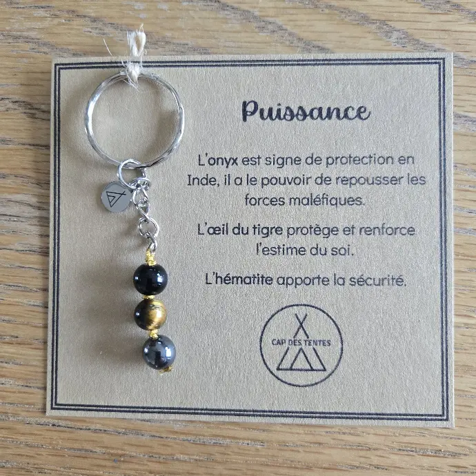 Porte-clés en pierres naturelles (Puissance)