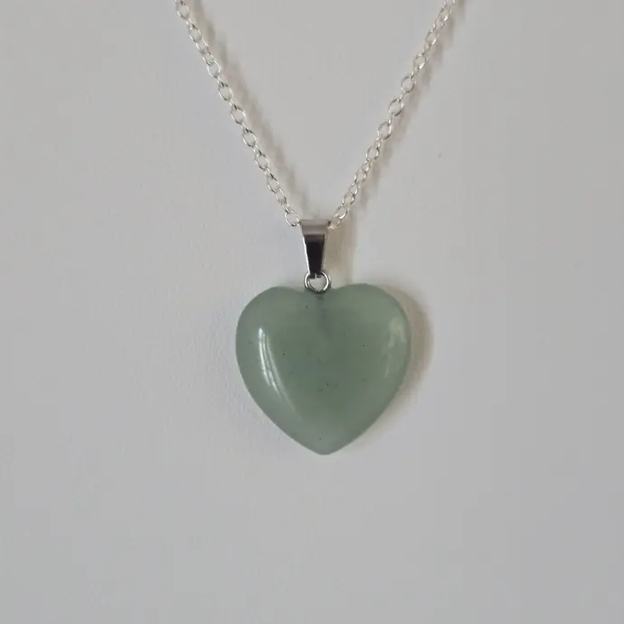 Pendentif coeur (45cm, Aventurine)